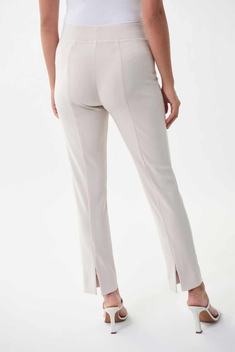 Straight leg trousers with split (sand)