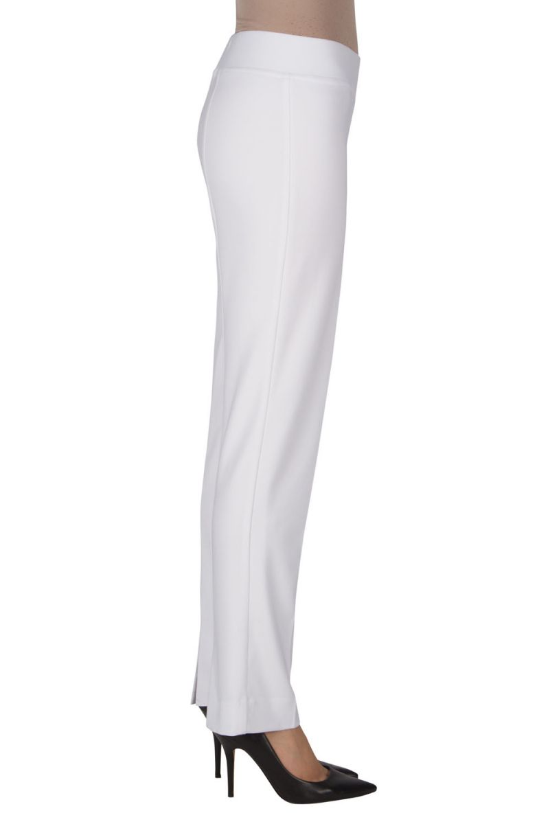 Straight leg trousers with split (white)