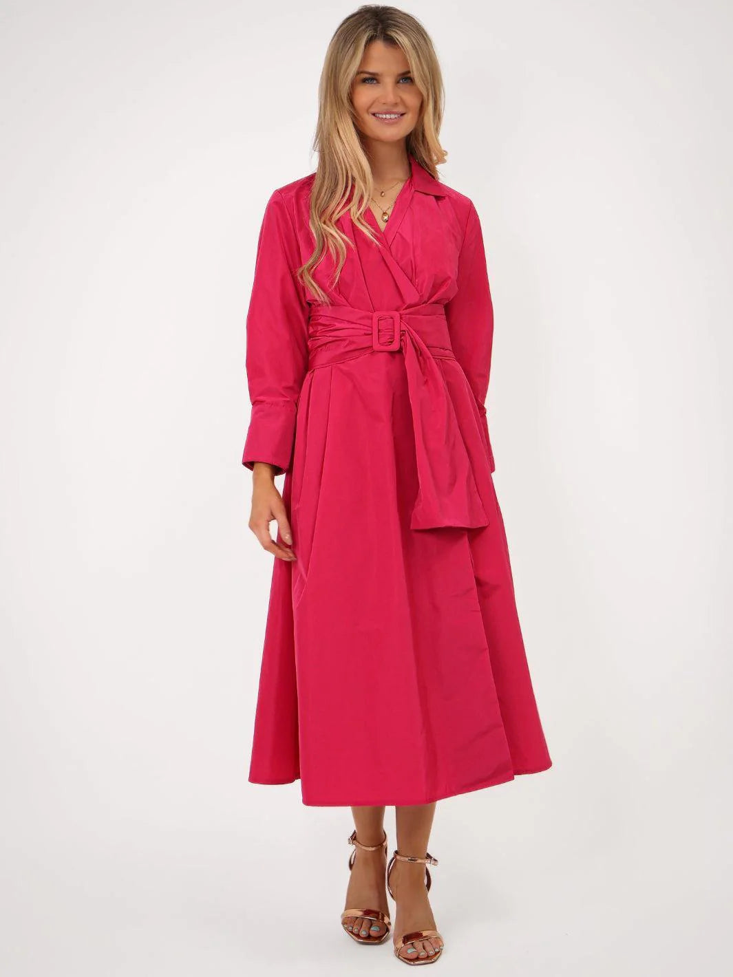 kate & pippa penelope taffeta dress in pink