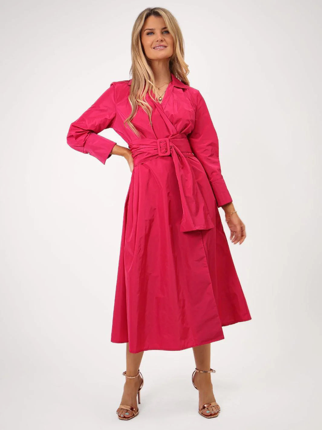 kate & pippa penelope taffeta dress in pink