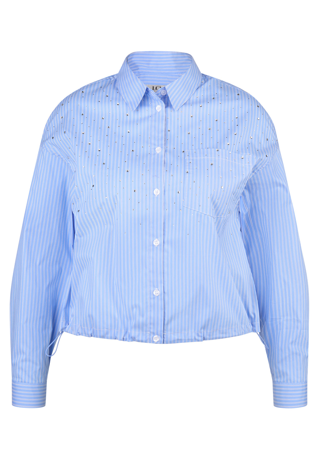 le comte pinstripe diamante shirt in blue