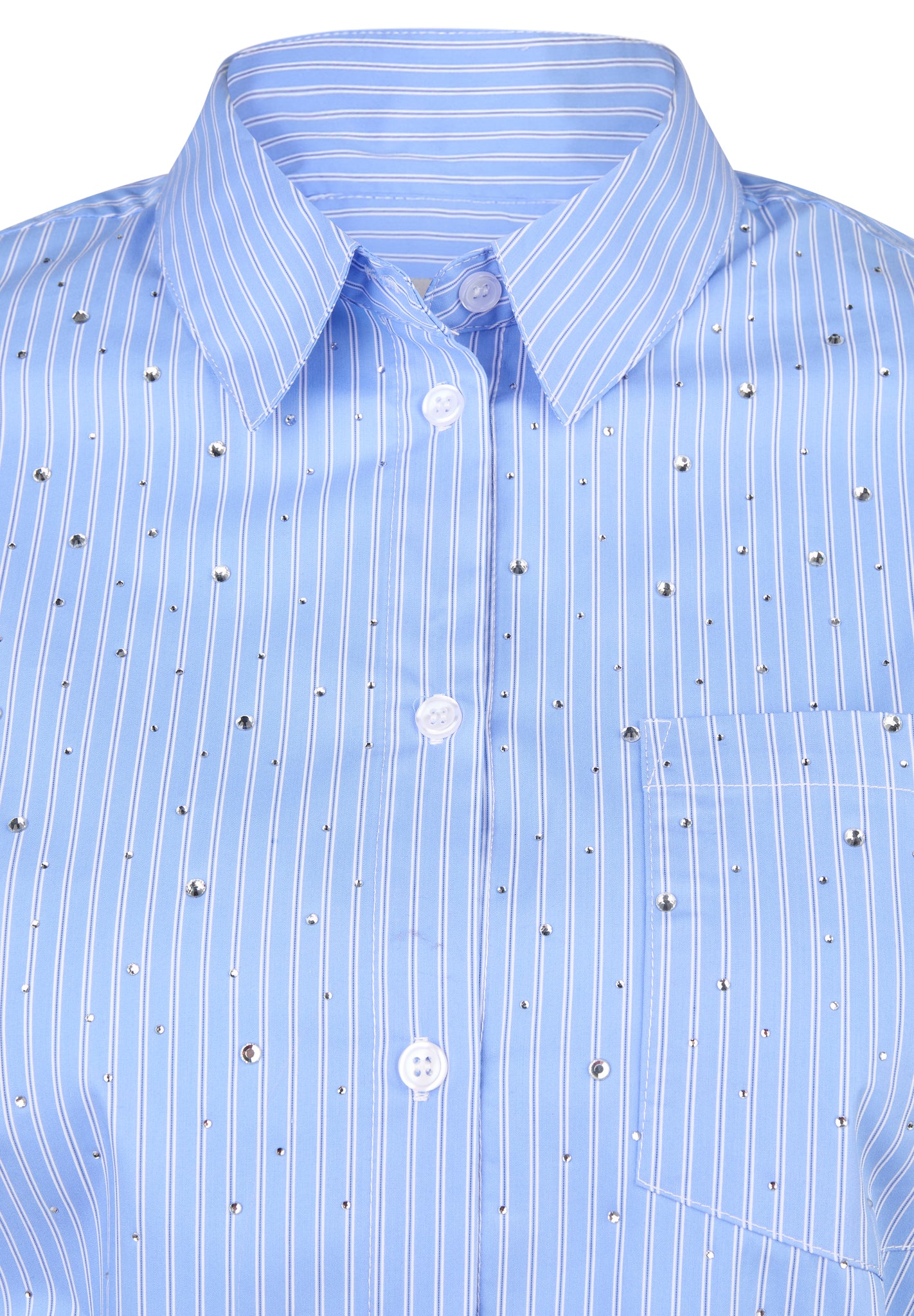 le comte pinstripe diamante shirt in blue