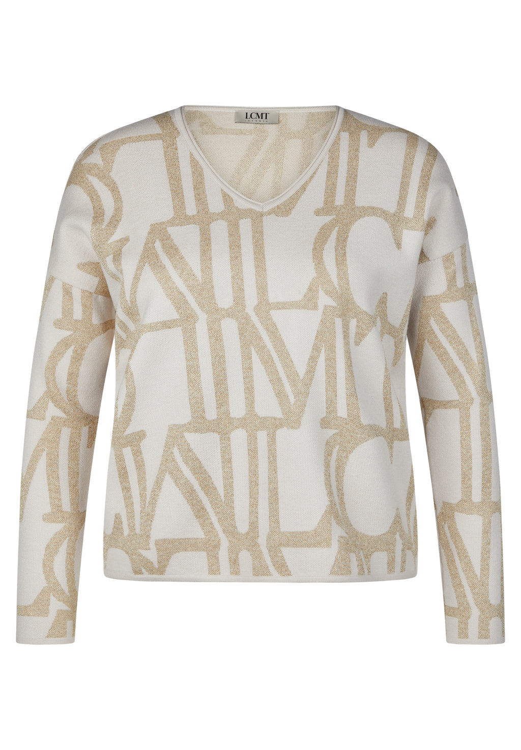 le comte glitter slogan knit in beige