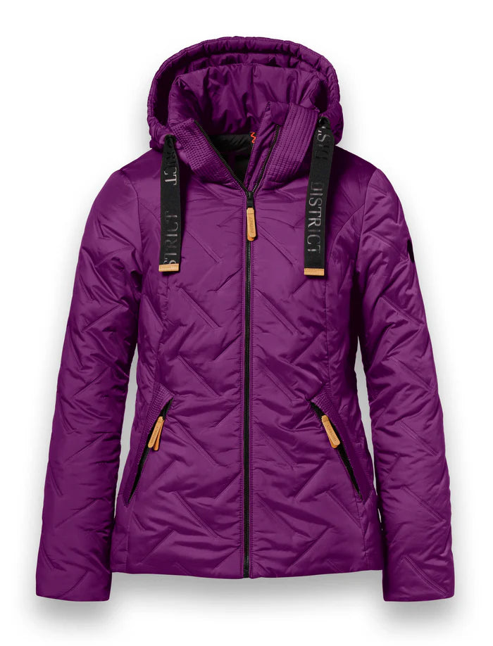 district frejus puffa jacket in purple