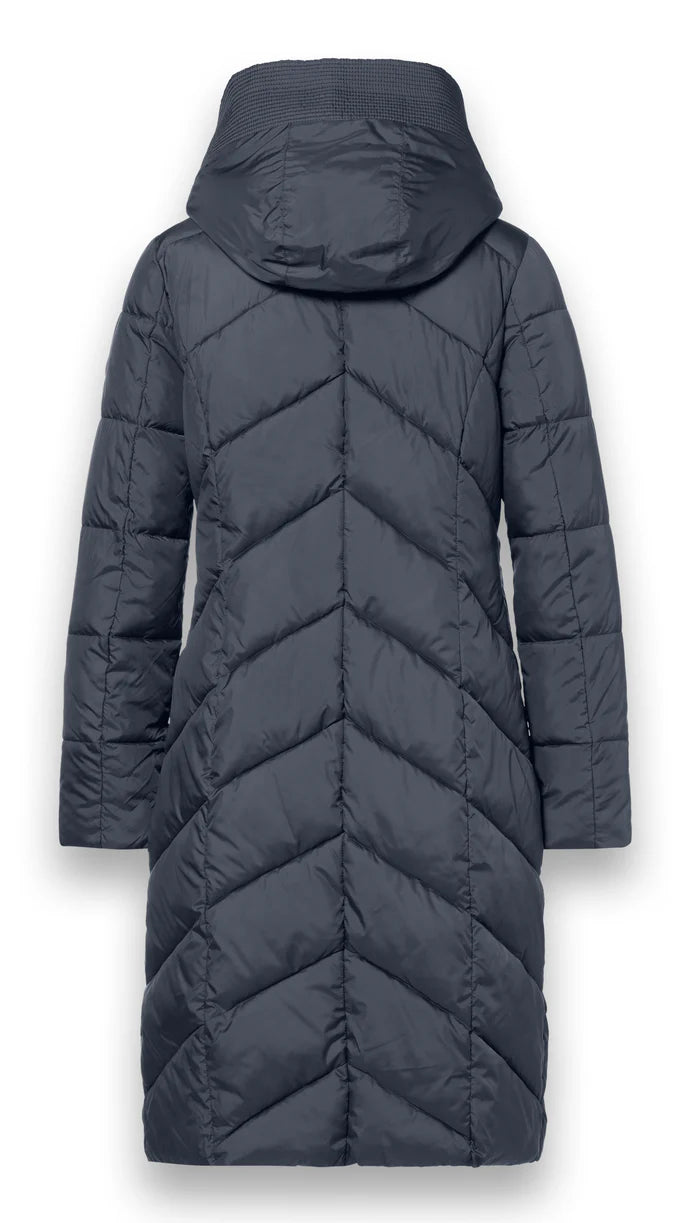 district arosa longline puffa jacket in anthracite