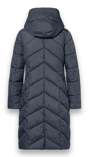 district arosa longline puffa jacket in anthracite