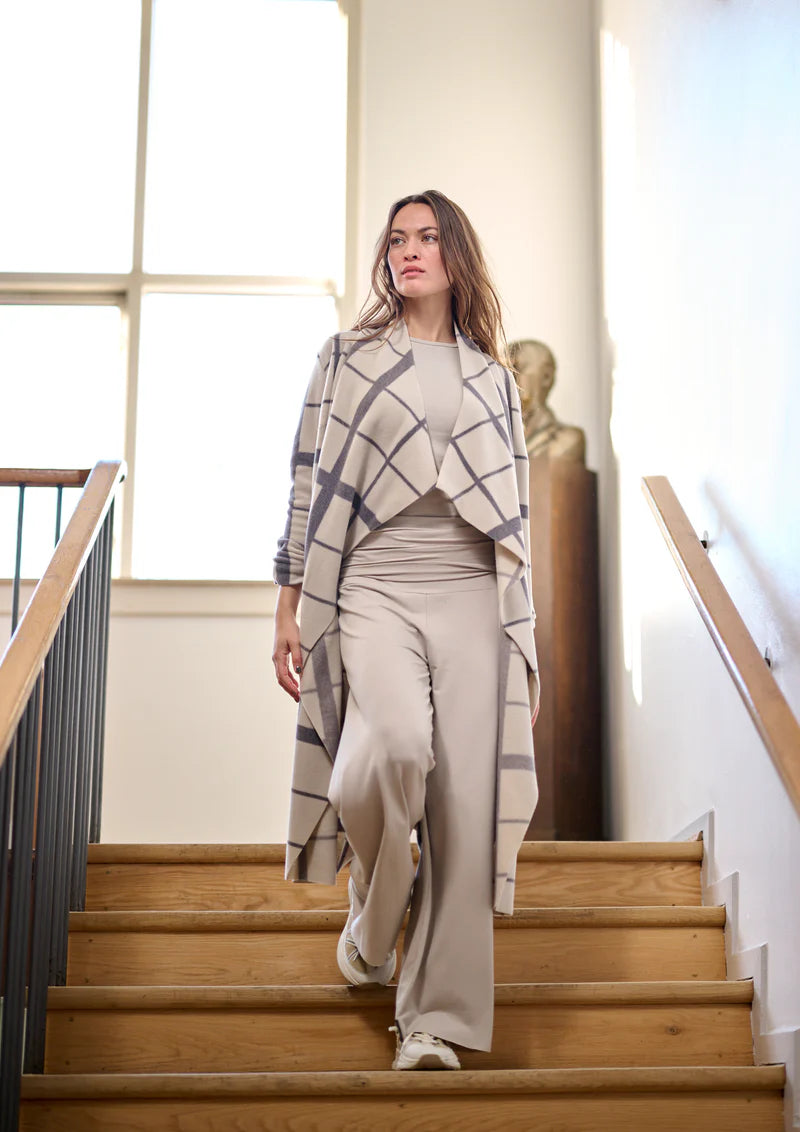 Henriette Steffensen long cardigan with clan print