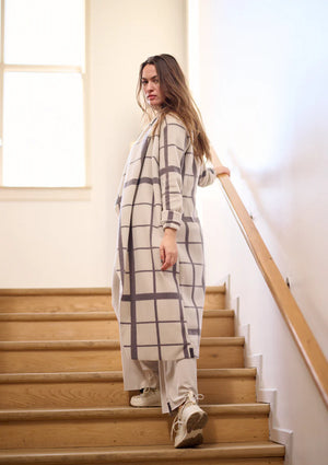 Henriette Steffensen long cardigan with clan print