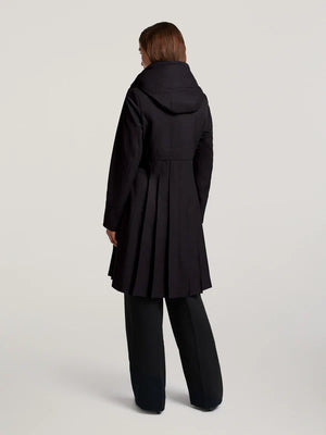 creenstone may pleated coat in black