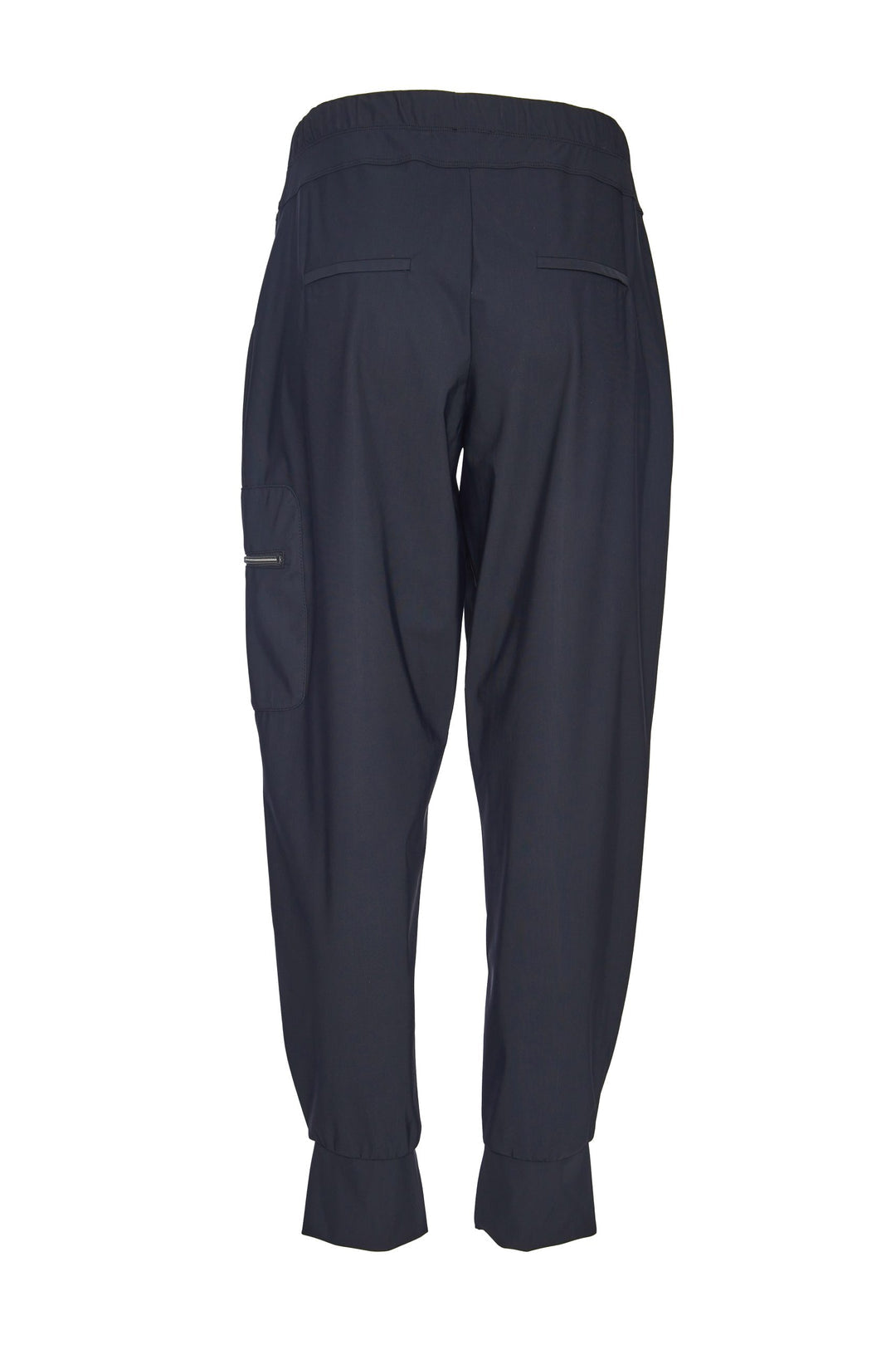 NAYA cuff travel fabric trousers with zip pockets in anthracite
