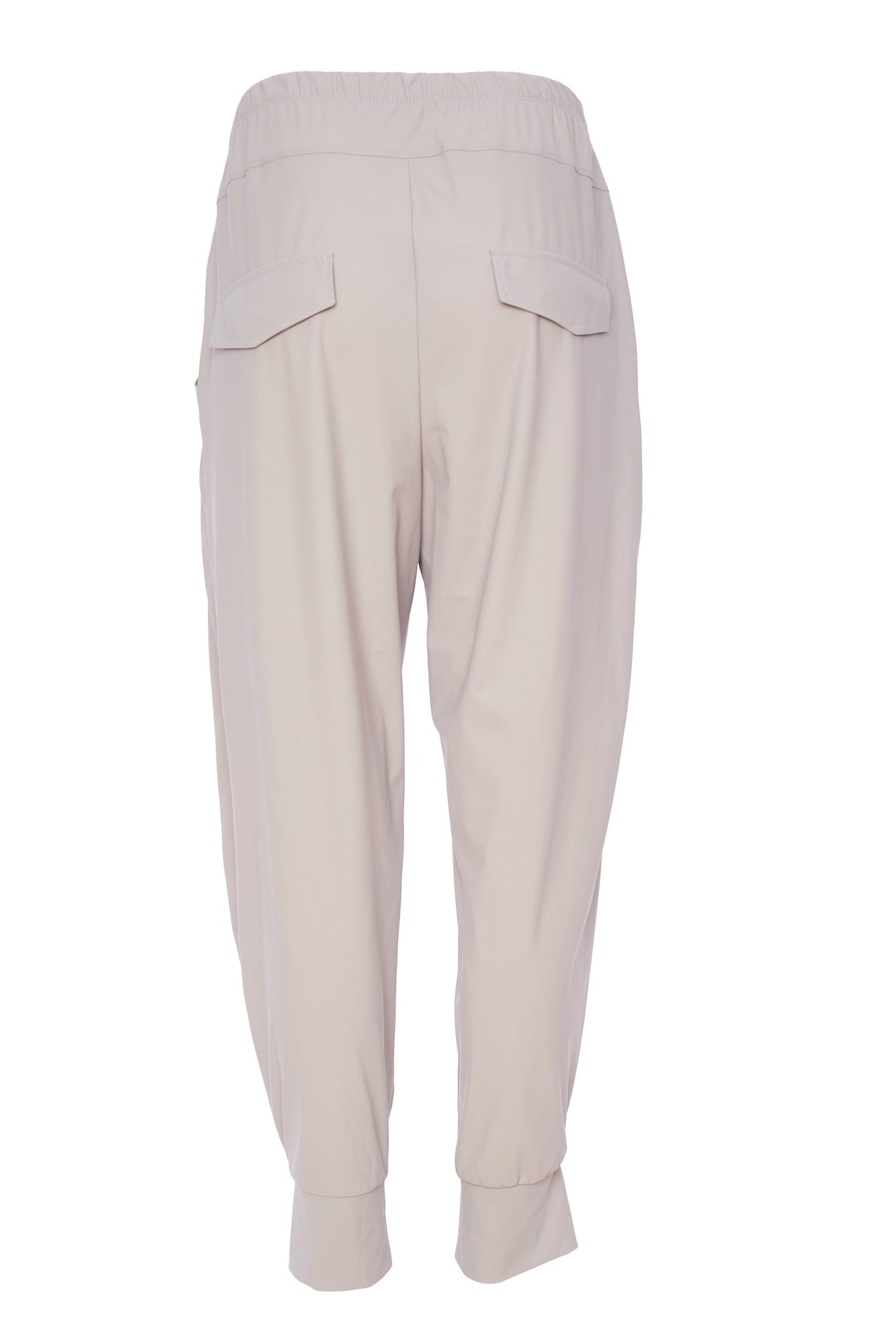 NAYA classic gathered pocket travel fabric cuff trousers in mink