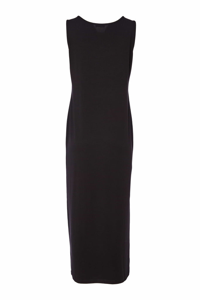 naya basic jersey dress with pocket in black (back)