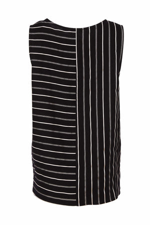 naya stripe sleeveless top in black&white