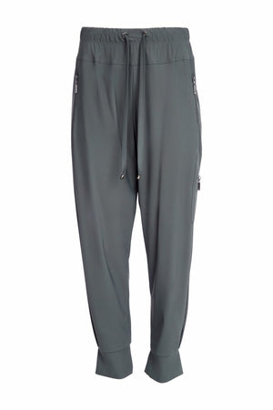 naya cargo zip and cuff trousers in forest green