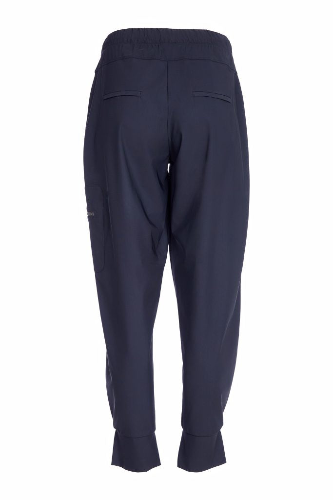 naya cargo zip and cuff trousers in black