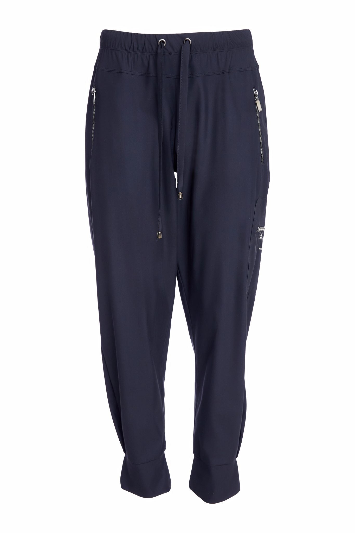 naya cargo zip and cuff trousers in black