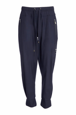 naya cargo zip and cuff trousers in black
