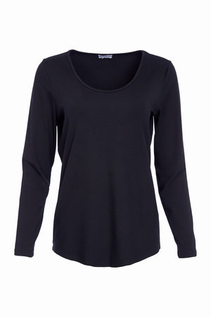 naya basic jersey long sleeve top in black