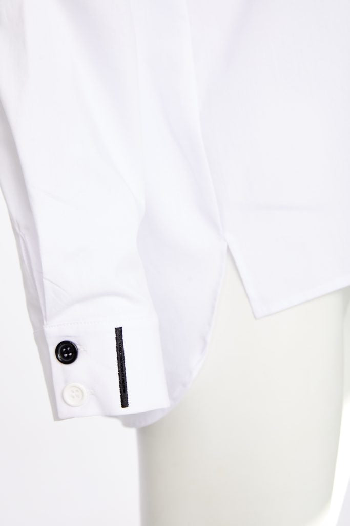 naya cotton shirt with contrast stitching in white