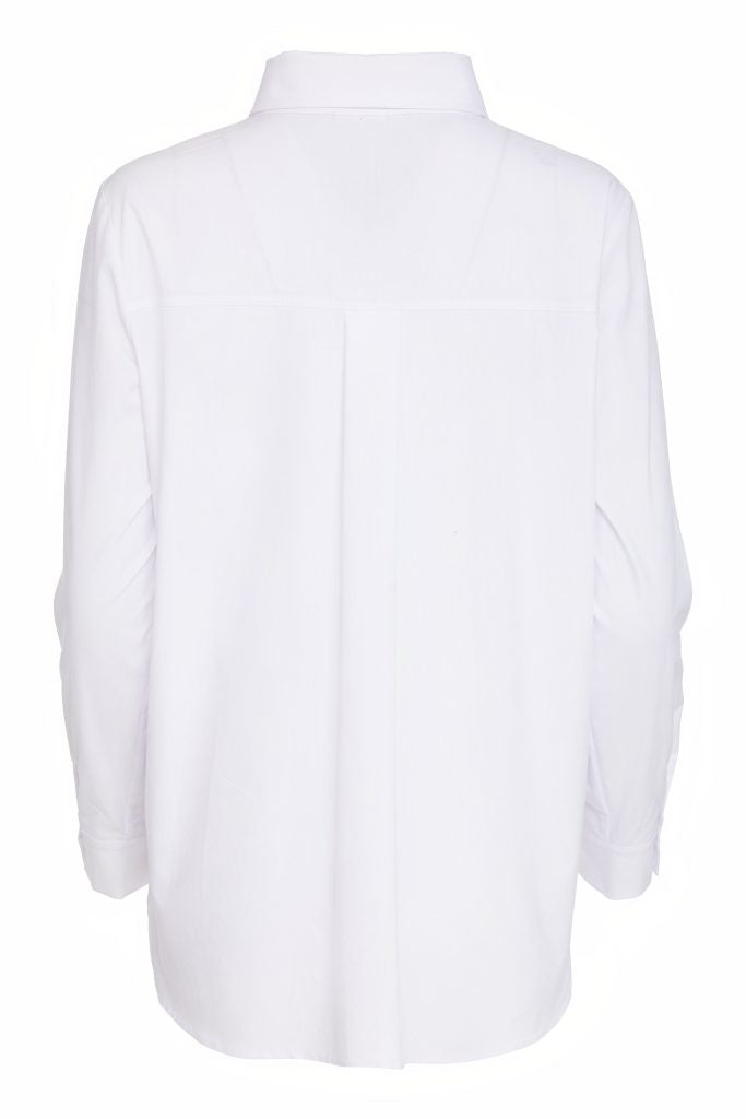 naya cotton shirt with contrast stitching in white