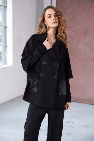 naya double breasted jacket in black
