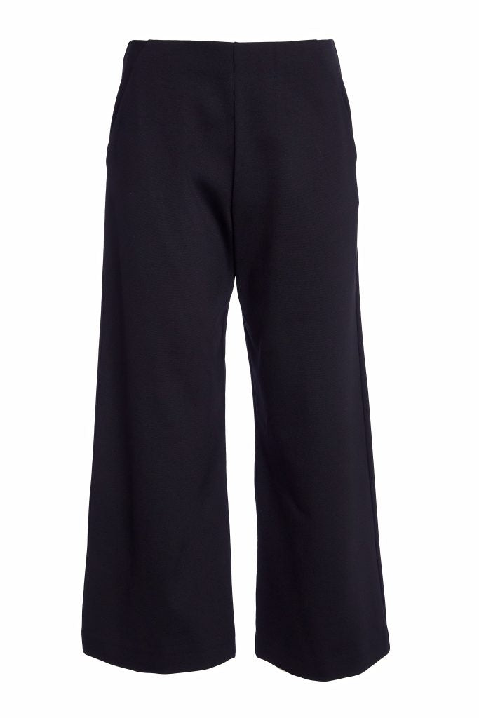 naya crop wide leg trousers in black