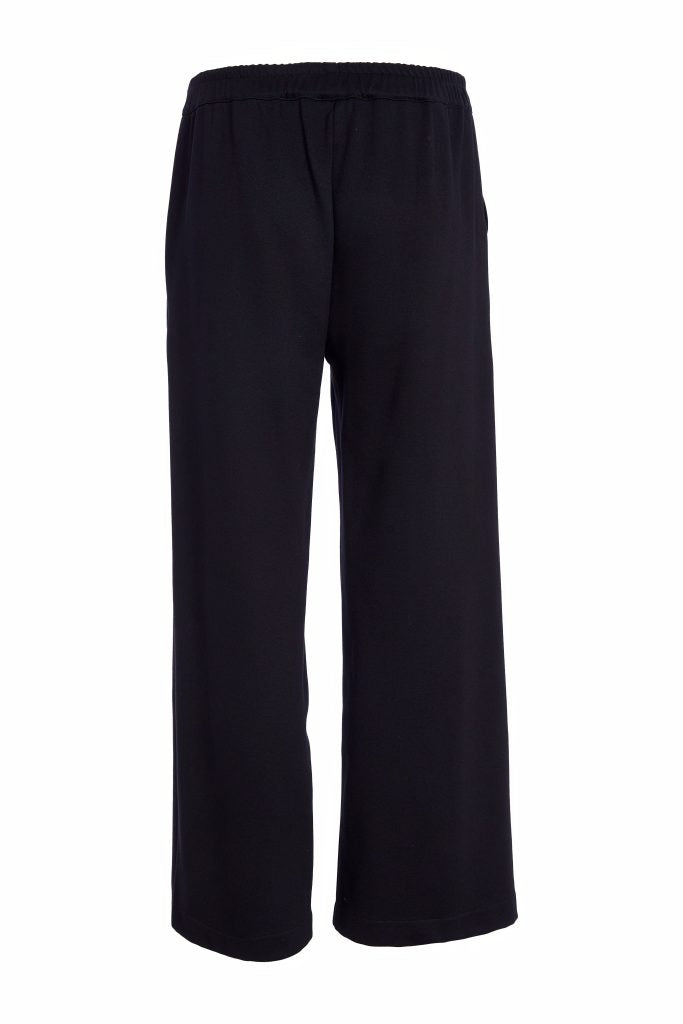 naya wide leg contrast panel trousers in black & sand