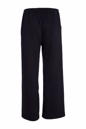 naya wide leg contrast panel trousers in black & sand