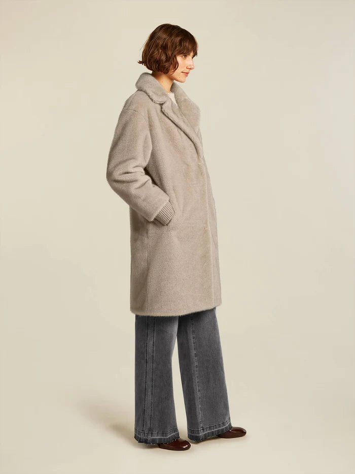 beaumont nilla faux fur coat in chinchilla