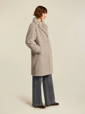 beaumont nilla faux fur coat in chinchilla