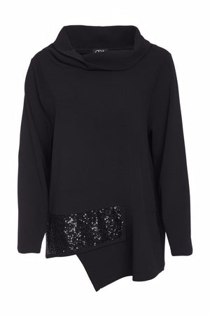 Ora roll collar top in black