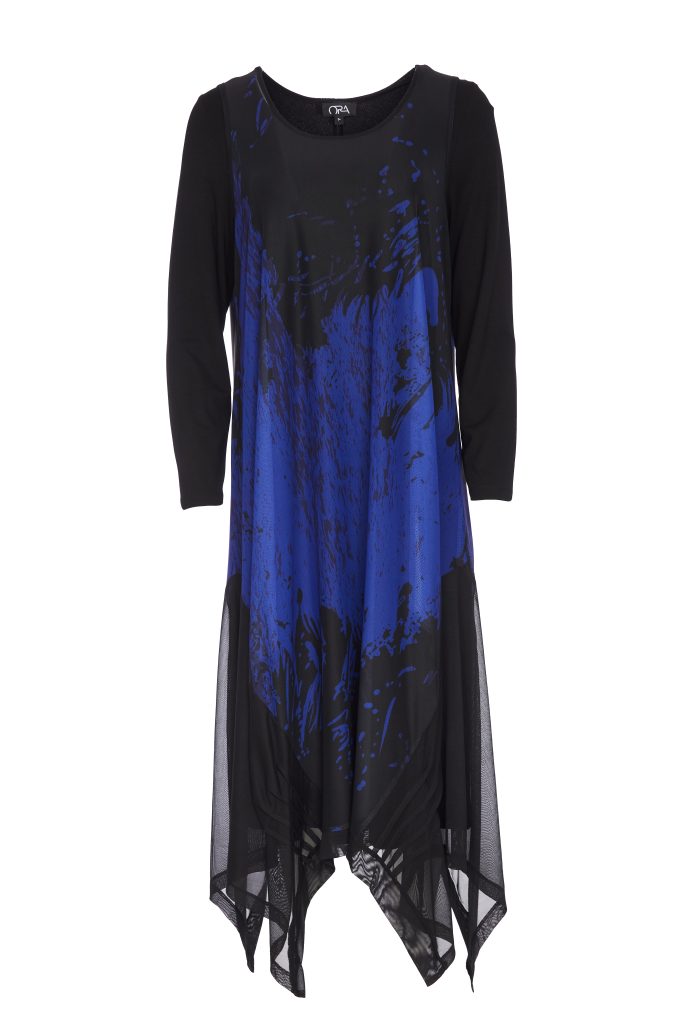 ora soft mesh print jersey underdress in black