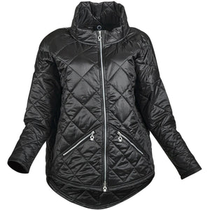 mysoul quilted high collar jacket in black (front)