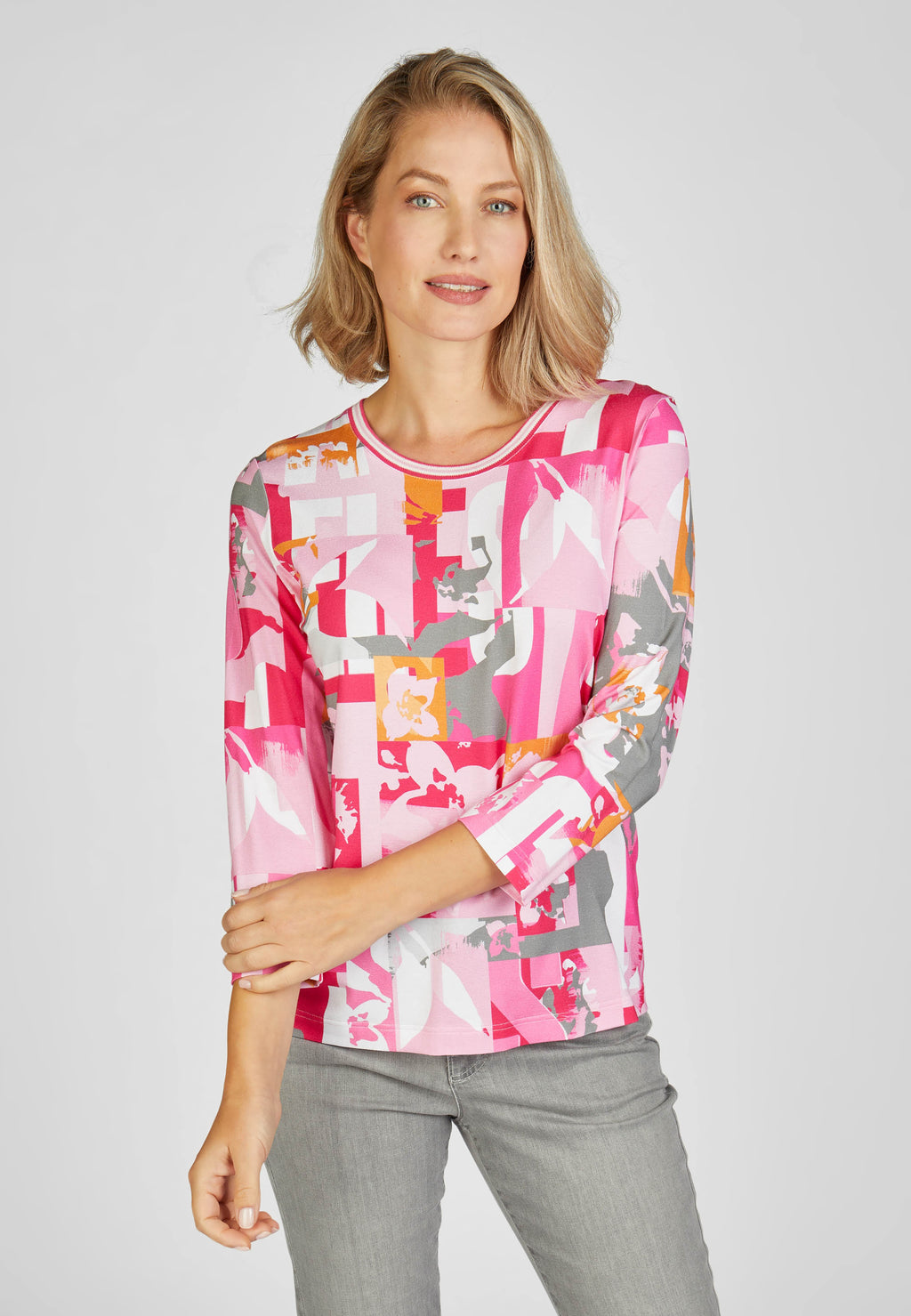 Rabe magnolia park collection printed blouse in pink, product code 52-113350