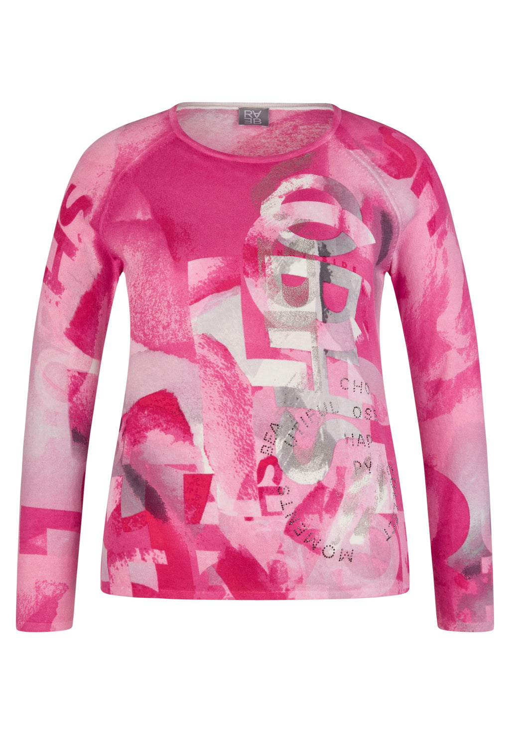Rabe magnolia park collection printed light knit jumper in pink, product code 52-213600