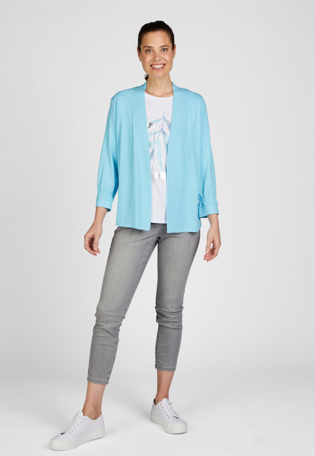 Rabe salty breeze collection light edge to edge sky blue cardigan, product code 52-123221