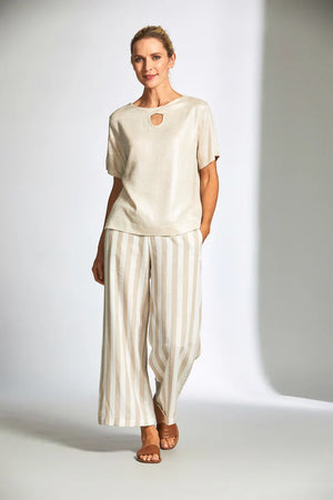 peruzzi stripe linen trousers in sand