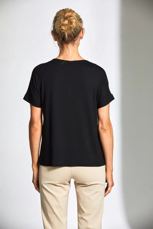 peruzzi side stripe tshirt in black