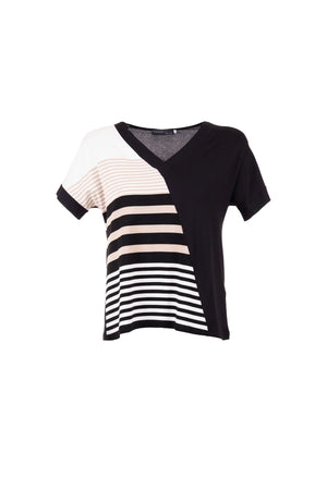 peruzzi side stripe tshirt in black