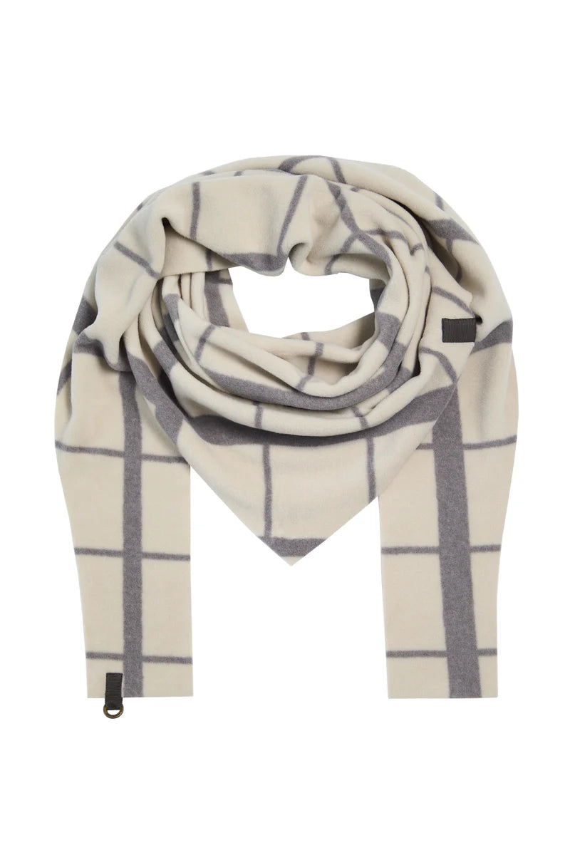 henriette steffensen triangular scarf in printed beige