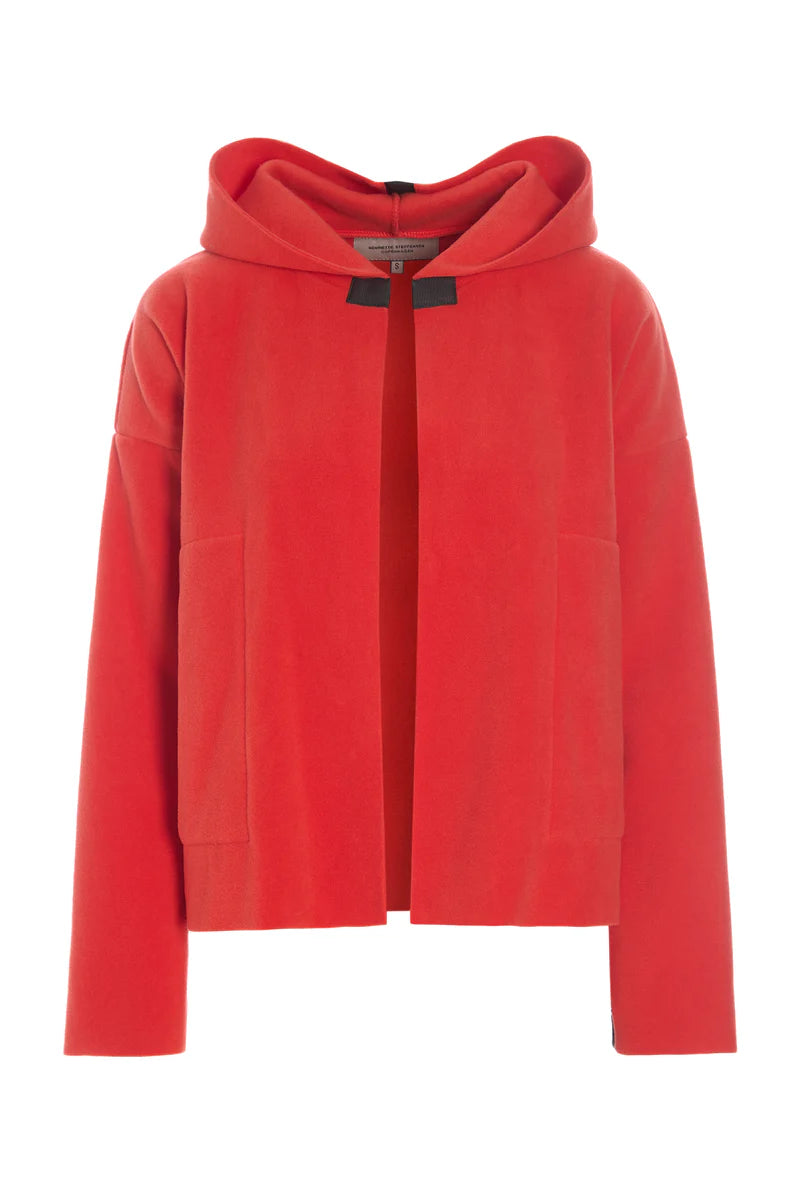 henriette steffensen edge to edge cardigan in red
