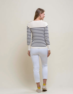 Hongo navy horizontal striped knit with buttons
Product code JL04H503