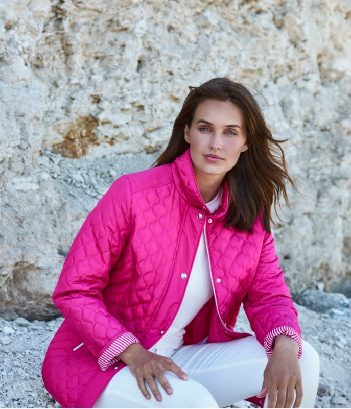 <p>Frandsen quilted jacket in pink</p>
<p>Product code 843-371</p>