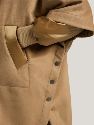 creenstone sophie poncho coat in camel