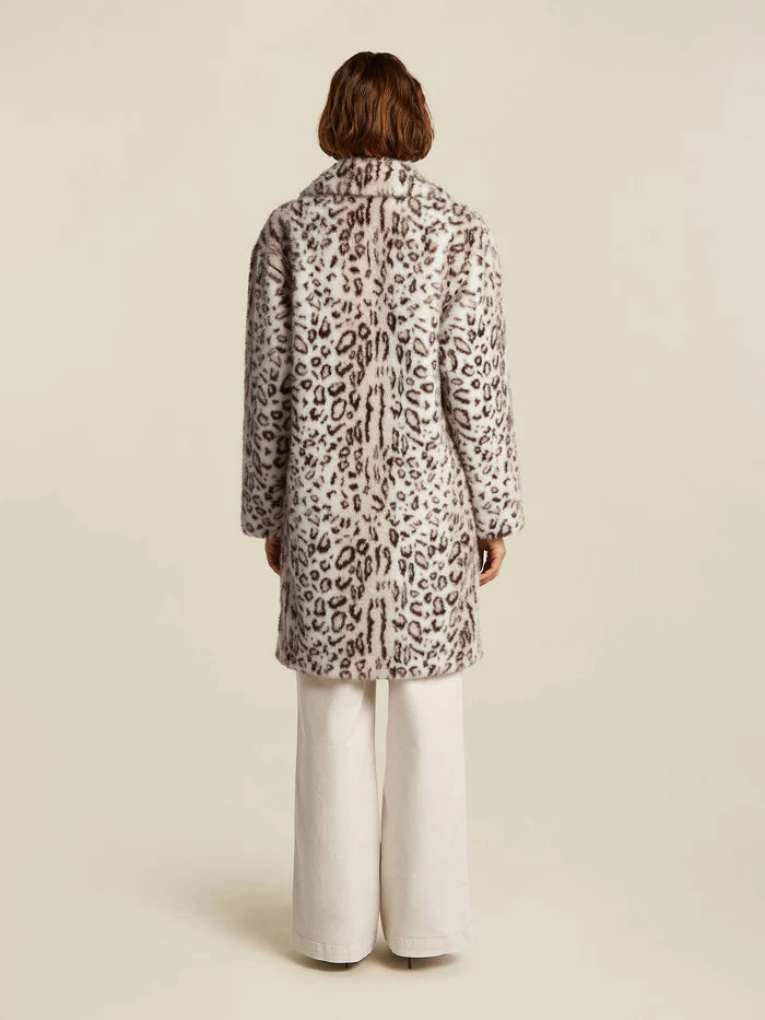 BEAUMONT TABITHA FAUX FUR COAT IN LEOPARD PRINT