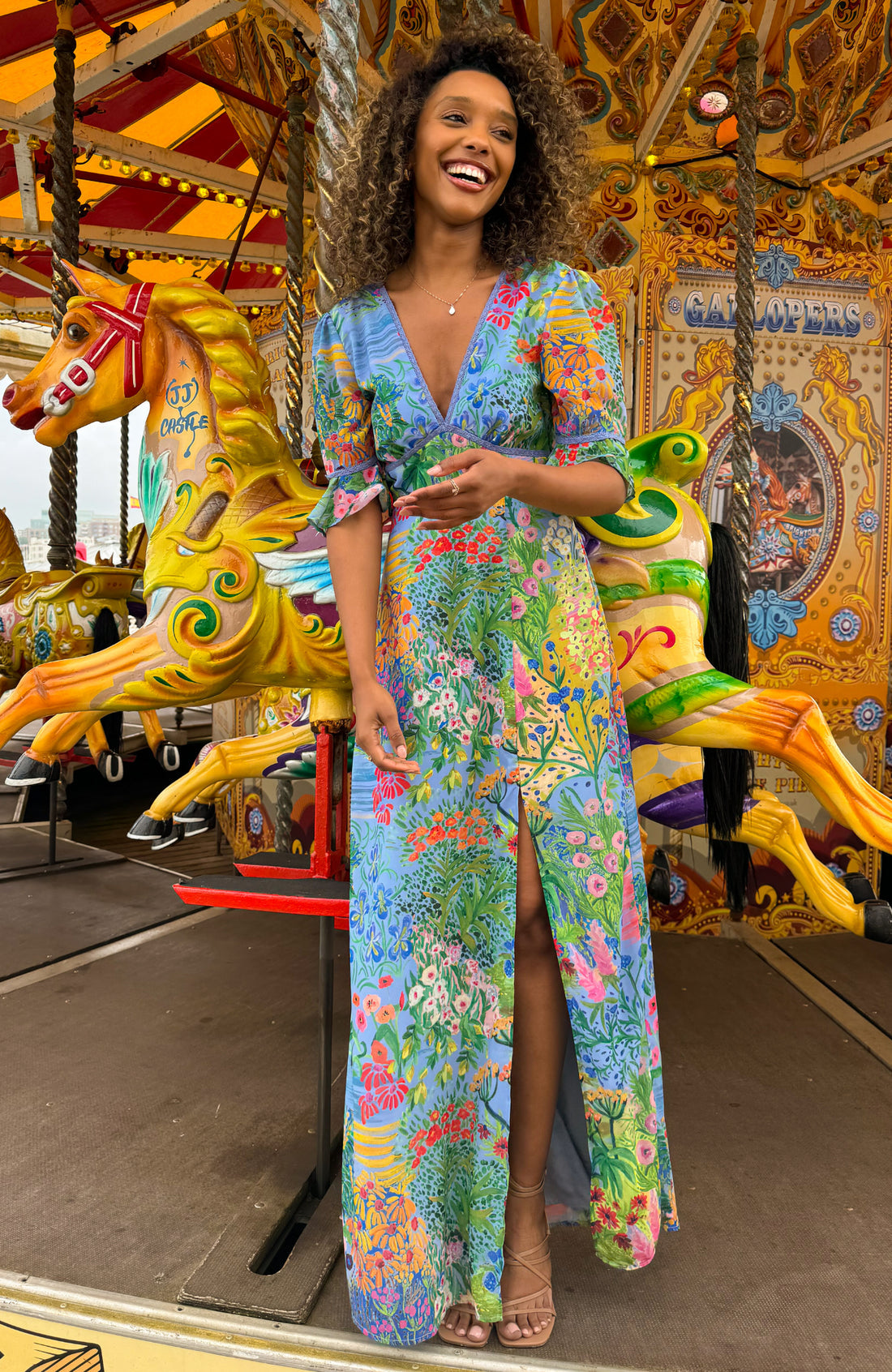 hope & ivy hazel floral dress in floral pond – Lisa Baker Boutiques