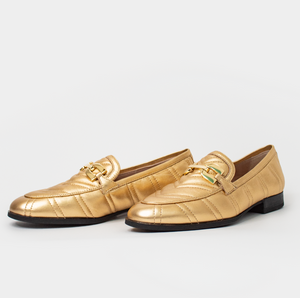Dexter quilted loafers (gold)
