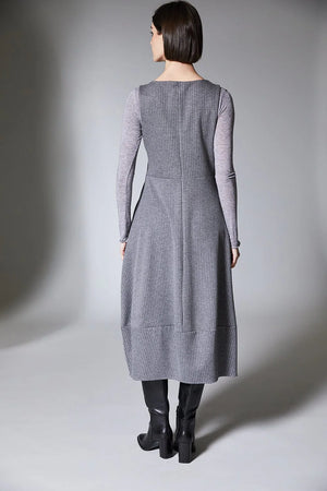 peruzzi pinstripe sleeveles dress in grey