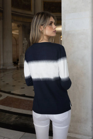 no2moro aprile ombre knit in navy (back)
