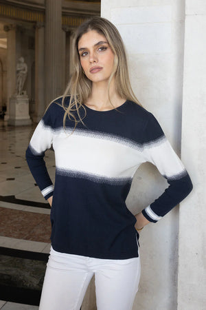 no2moro aprile ombre knit in navy (front)